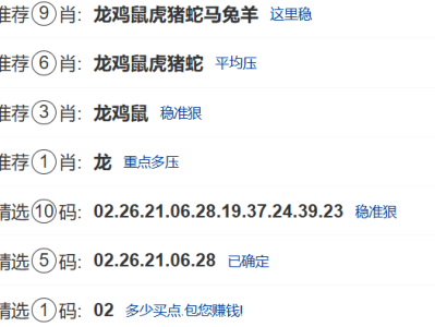 第036期:新澳门六合彩【九肖到一码】已更新!
