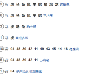 第046期：老澳门六合彩【九肖到一码】已更新！